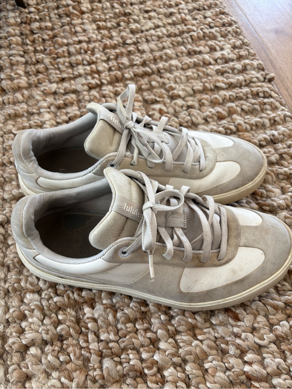 lululemon athletica Men’s Light Gray and Cream Suede Sneakers